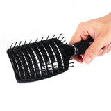 Curved Vented Styling Hair Brush, Detangling Thick Hair Massage Blow Drying Brush Massager Comb Brush (Black) In Australia - Darrahopens