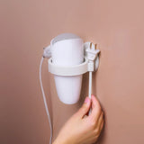 Hair Dryer Holder Wall Mounted Punch Free Hair Dryer Rack Wall Holder Self Adhesive Hair Dryer Hands Free Blow Dryer Holder