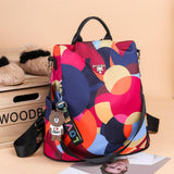 Outdoor Women'S Backpacks, Leisure Bags, Outdoor Backpacks, Travel Bags, Women'S Canvas Bags, Handbags (Red flower bun)