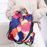 Outdoor Women'S Backpacks, Leisure Bags, Outdoor Backpacks, Travel Bags, Women'S Canvas Bags, Handbags (Red flower bun)