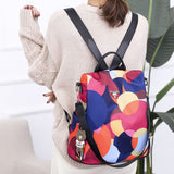 Outdoor Women'S Backpacks, Leisure Bags, Outdoor Backpacks, Travel Bags, Women'S Canvas Bags, Handbags (Red flower bun)