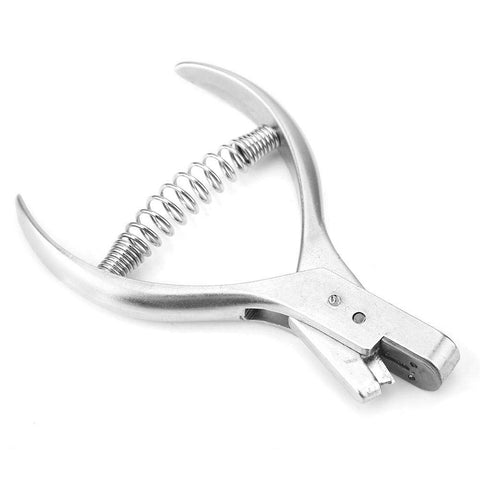 Hand Held ID Card Slot Hole Punch Metal Puncher Pliers Punching Tool for ID Card Badge PVC Photo Tag （silvery）
