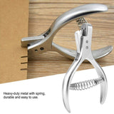 Hand Held ID Card Slot Hole Punch Metal Puncher Pliers Punching Tool for ID Card Badge PVC Photo Tag （silvery）