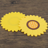 3 Pcs Yellow Sunflower Shape Coasters Flowers Heat Insulation Mat Anti-Scald Table Mat Home Accessories for Hot and Cold Drinks