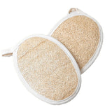 Exfoliating Loofah Sponge Pads (Pack of 2)-Natural Luffa and Terry Cloth Materials Loofa Sponge Scrubber Body Glove-Men and Women In Australia - Darrahopens