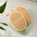 Exfoliating Loofah Sponge Pads (Pack of 2)-Natural Luffa and Terry Cloth Materials Loofa Sponge Scrubber Body Glove-Men and Women