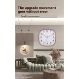 Square Retro Wall Clock in Acrylic, Contemporary Decor for Office, Living Room, Kitchen or Bathroom. Decorative Aluminum