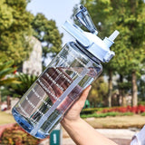 Plastic Water Bottle Jug with Straw,Motivational Sports Water Jug with Time Maker,Reusable,BPA Free,Leakproof,for Travel,Camping In Australia - Darrahopens