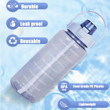 Plastic Water Bottle Jug with Straw,Motivational Sports Water Jug with Time Maker,Reusable,BPA Free,Leakproof,for Travel,Camping In Australia - Darrahopens