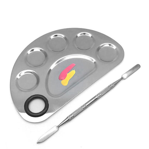 Stainless steel makeup palette, a palette for preparing liquid foundation, and a reusable palette. Essential color palette In Australia - Darrahopens