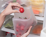 Reusable Food Storage Bags,Silicone Food Bag Reusable Sandwich Bags Kids Snack Bags,4 Pack Leakproof Bag Freezer Bags