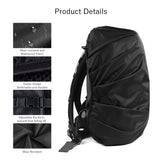 Waterproof Rain Cover for Backpack, Reflective Rainproof Protector for Anti-dust and Anti-Theft S 30L-40L Black