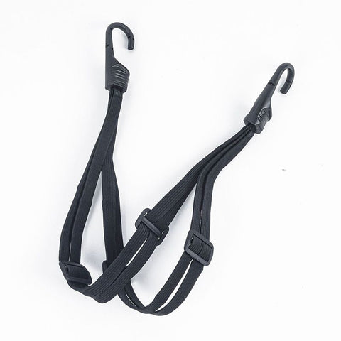 Universal Motorcycle Helmet Luggage Rope 60 cm Motorcycle Bungee Cord Bandage Retractable Elastic Strap with 2 Hooks (Black)
