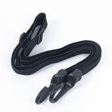 Universal Motorcycle Helmet Luggage Rope 60 cm Motorcycle Bungee Cord Bandage Retractable Elastic Strap with 2 Hooks (Black)