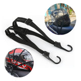 Universal Motorcycle Helmet Luggage Rope 60 cm Motorcycle Bungee Cord Bandage Retractable Elastic Strap with 2 Hooks (Black)