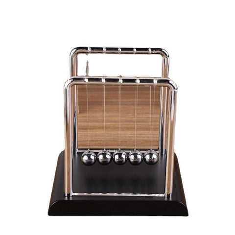 Metal Balance Swinging Physics Science Pendulum Balls Desk Motion Toy for Office Physics Teacher Decorations(Black Bottom)