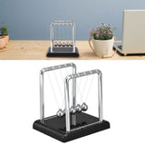 Metal Balance Swinging Physics Science Pendulum Balls Desk Motion Toy for Office Physics Teacher Decorations(Black Bottom)