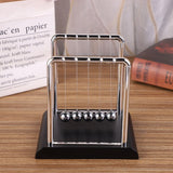 Metal Balance Swinging Physics Science Pendulum Balls Desk Motion Toy for Office Physics Teacher Decorations(Black Bottom)