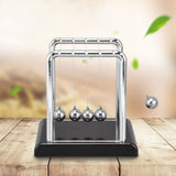 Metal Balance Swinging Physics Science Pendulum Balls Desk Motion Toy for Office Physics Teacher Decorations(Black Bottom)