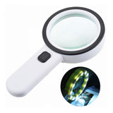 Magnifying Glass with 12 LED Lights,30X Double Glass Lens Handheld Illuminated Magnifier Reading Magnifying Glass with for Seniors