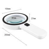 Magnifying Glass with 12 LED Lights,30X Double Glass Lens Handheld Illuminated Magnifier Reading Magnifying Glass with for Seniors