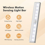 Under Cabinet Lights, Wireless Motion Sensing Stick-on Anywhere Step LED Light Bar with Magnetic Strip, Pure White, 3-Pack