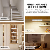 Under Cabinet Lights, Wireless Motion Sensing Stick-on Anywhere Step LED Light Bar with Magnetic Strip, Pure White, 3-Pack