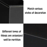 Remote Control Holder PU Leather Storage Container for TV Remote Phone Eyeglasses Desk Organizer （Black ）