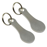 Mini Aluminum Alloy Key Ring Shopping Trolley Tokens - Small Keychain for Grocery Shopping Cart, 2 Pcs Silvery In Australia - Darrahopens