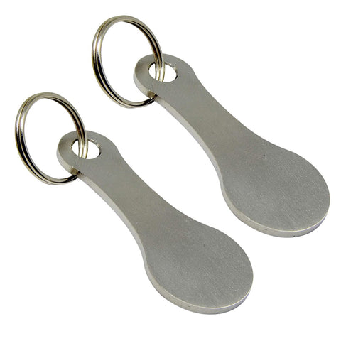 Mini Aluminum Alloy Key Ring Shopping Trolley Tokens - Small Keychain for Grocery Shopping Cart, 2 Pcs Silvery In Australia - Darrahopens