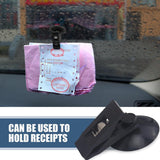2 Pack Black Suction Cup Clips Round Suction Cup Holder Multiple Purpose Card Clamp for Car Business Card Kitchen Office Home