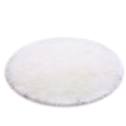 Round Fur Rug Fluffy Area Rug for Bedroom,White Faux Fur Rug Circle Rug for Kids Room, Cute Princess Castle Nursery Rug,Plush Shag In Australia - Darrahopens