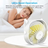 USB Desk Fans Small Quiet-Mini Cute Desktop Fan USB Powered 3 Wind Speeds 360° Rotatable Little Portable Personal Table Fans Fast