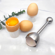 Stainless Steel Egg Cracker Topper Cutter Egg Cracker Opener Shell Separator Remover Egg Cutting Tool for Hard Soft Boiled Eggs