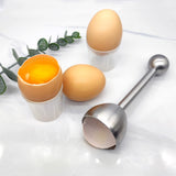 Stainless Steel Egg Cracker Topper Cutter Egg Cracker Opener Shell Separator Remover Egg Cutting Tool for Hard Soft Boiled Eggs