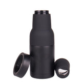Beer Holder Vacuum Insulated Double Walled Stainless Steel Beer Can and Bottle Cooler with Beer Opener Eco Friendly Free (black) In Australia - Darrahopens