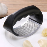Garlic Grater Hand Press Tool Stainless Steel Non-Slip Handle Grip Grater Pressing Smashing Gadget For Grating Garlic Cheese