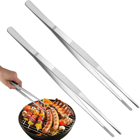 2Pcs 12-Inch Tweezer Tongs,Kitchen Tweezer Tongs,Extra-Long Stainless Steel Tweezers Tongs,Long Food Tongs with Precision Serrated In Australia - Darrahopens