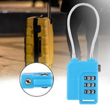 Password Lock, Customs Security Lock with 3-Digit Password Bag Lock(Blue)Re-settable Combination with Alloy Body