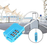 Password Lock, Customs Security Lock with 3-Digit Password Bag Lock(Blue)Re-settable Combination with Alloy Body