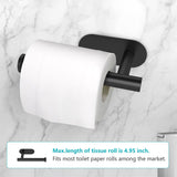 Adhesive Toilet Paper Holder,Black Toilet Paper Holders,Wall Mount Tissue Holder for Bathroom,Stainless Steel Toilet Roll Holder