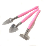 Garden Tools Set 3-Piece Plant Tools Set Indoor Hand Tools for Flowers Succulent Tranplanting （3pcs pink） In Australia - Darrahopens