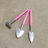 Garden Tools Set 3-Piece Plant Tools Set Indoor Hand Tools for Flowers Succulent Tranplanting （3pcs pink） In Australia - Darrahopens
