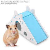 Hamster House with Stair and Slides Odorless Wooden Home DIY Hideout Exercise Toys Living for Squirrels Gerbils Hamsters In Australia - Darrahopens