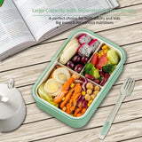 Bento Boxes for Adults - Bento Lunch Box For Kids Childrens With Spoon & Fork - Durable Perfect Size for On-the-Go Meal, BPA-Free