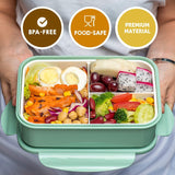 Bento Boxes for Adults - Bento Lunch Box For Kids Childrens With Spoon & Fork - Durable Perfect Size for On-the-Go Meal, BPA-Free