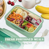 Bento Boxes for Adults - Bento Lunch Box For Kids Childrens With Spoon & Fork - Durable Perfect Size for On-the-Go Meal, BPA-Free