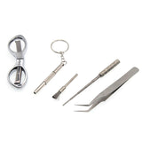 DIY Home Repair Tool Kit, Ceramics Tweezers,Diagonal Pliers,Folding Scissors, Brush, Screwdrivers with A Carrying Zipper Case