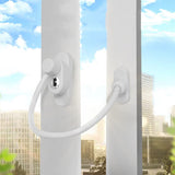 window locks,window restrictor,Lockable Window Restrictor With Keys And Screws,Window & Door Cable Restrictor Security Lock