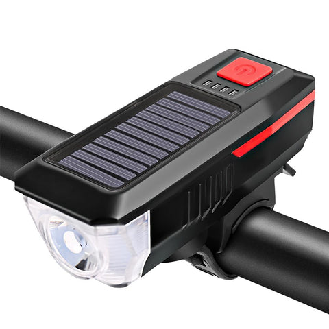 Bicycle headlamp,Charging Bike Light Bicycle Bell Horn Lamp Bike Flashlight Bike Front Light USB/Solar-Charged Rechargeable In Australia - Darrahopens